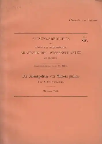 Schwendener, S: Die Gelenkpolster der Mimosa pudica. Sitzungsberichte der Königlich Preussischen Akademie der Wissenschaften zu Berlin. Band 14, 1897. 