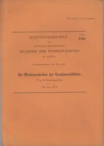 Schwendener, S: Die Mestomscheiden der Gramineenblätter. Sitzungsberichte der Königlich Preussischen Akademie der Wissenschaften zu Berlin. Band 22, 1890. 