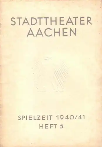 Programm Heft zu 'Maß für Maß'. Komödie in fünf Aufzügen. Inszenierung: Hans Schalla. Bühnenbild: Fritz Riedl. Mitwirkende: Johannes Schmidt, Herbert Schneider, Arno Ebert, Albert Doerner.. 
