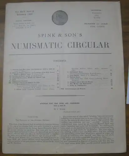 Spink & son // Numismatic Circular: Spink & Son ' s Numismatic Circular. Vol. XLV. Part 2. February 1937. - Contents: Austrian Post-War Coins and Currencies 1918 to 1935-36 (F. Wieser); Notes on Towns, Counties and Lordships of the Holy Roman Empire in Mo