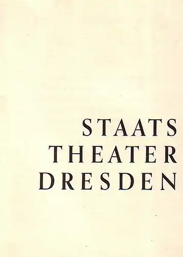 Staats Theater Dresden - J.W.Goethe: Theatervorschau für das 2.Halbjahr 1960/1961 -  Torquato Tasso. 
