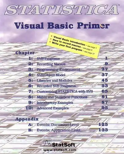 Statistica: Statistica. 1) Visual Basic Primer. 2) The Small Book. Two Parts. 