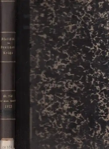 Auswärtiger Handel im Jahre 1913   Spezialhandel und Gesamteigenhandel nach Warengattungen und Ländern, Durchfuhr, Niederlage  und Veredelungsverkehr, Zollerträge, Einfuhrscheine, Schiffbaumaterialien, Schiffbedarf, Rückwaren usw.. 