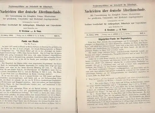 Zeitschrift für Ethnologie: Nachrichten über deutsche Alterthumsfunde. Herausgeber: Berliner Gesellschaft für Anthropologie, Ethologie und Urgeschichte. Jahrgang 13, Heft 1-5, 1902. In vier Heften. Ergänzungsblätter zur Zeitschrift für Ethnologie. 