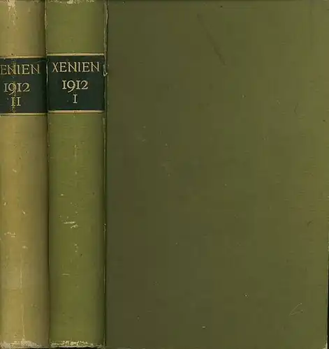 Xenien. - Graef, Hermann (Hrsg.): Xenien : Eine Monatsschrift für Literatur und Kunst. Jahrgang 1912, Erstes Semester Hefte 1 - 6 und Zweites Semester Hefte 7 - 12 komplett in zwei Bänden. 