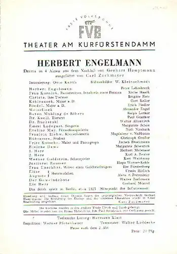 Programmzettel des Theaters und der Komödie am Kurfürstendamm, Berlin. Spielzeit 1951 / 1952