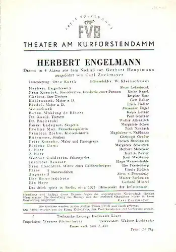 Theater am Kurfürstendamm Berlin. Intendant:  (Hrsg.): Programmzettel des Theaters und der Komödie am Kurfürstendamm, Berlin. Spielzeit 1951 / 1952. 