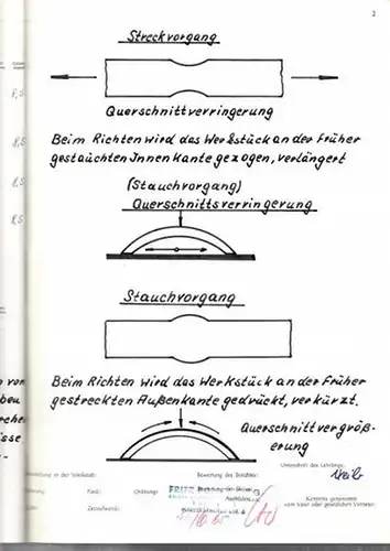 Tiefbau. - Lehrlingsausbildung. - Fritz Pollems KG: [Vorgedrucktes Berichtsheft über ausgeführte Arbeiten.] 1. und 2. Lehrhalbjahr. 