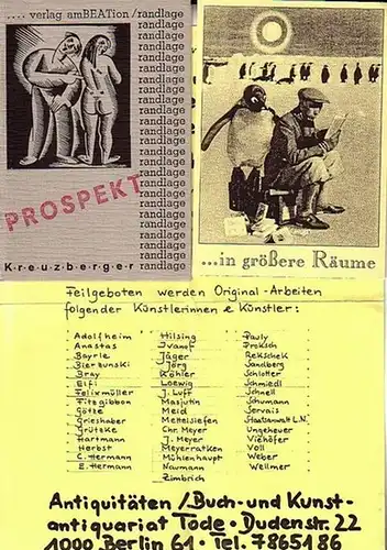 Tode, Riewert Qu: Konvolut von 8 Prospekten des Verlages Riewert Quedens Tode, Berlin, Eylauer Straße 12, Verlag amBeation. 