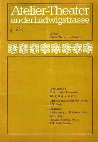 Williams, Tennessee: Programmheft zu: Die Glasmenagerie. Ein Stück in 2 Teilen. Deutsch von Bertold Viertel. Inszenierung: K. W. Stolle. Bild: Nicolas Perakis. Kostüme: Renate Dolz.. 