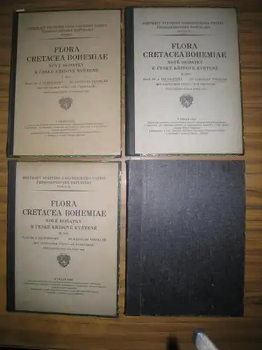 Velenovsky, J. / Ladislav Viniklar: Flora Cretacea Bohemiae. Nove dodatky k ceske kridove kvetene. (Neue Beiträge zur böhmischen Kreideflora.) I.-IV. dil (I.-IV. Teil in 4 Bänden). 