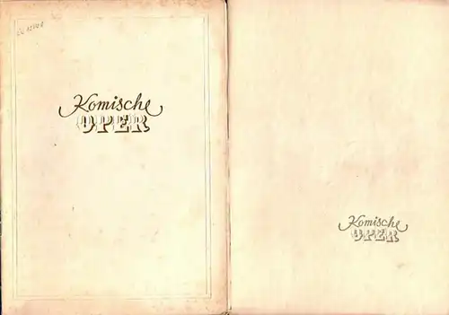 "Falstaff" ; "La Bohéme" ; "Der Freischütz". Programmhefte der Komischen Oper Berlin, 1953. Konvolut aus 3 Heften