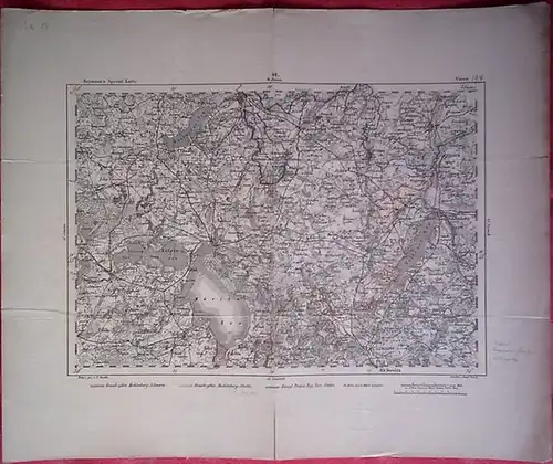 Waren. - Reymann, Daniel Gottlob: Waren. Reymann´s topographische Special-Karte von Mitteleuropa. Sektion: 42. Segment - Nr. auf der Übersichtskarte: 194 (handschriftlich). Entworfen und gezeichnet von...