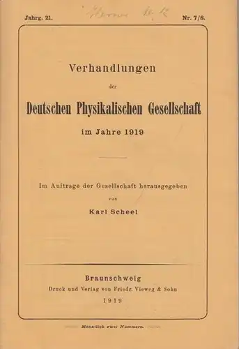 Westphal, Wilhelm H. / Senftleben, Hermann und Benedict, Elisabeth / Smekal, Adolf u.a: Westphal: Über das Radiometer / Senftleben und Benedict: Über die Beugung des...
