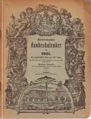Württemberg, Kalender für das Königreich: Württembergischer Landeskalender für 1921. 