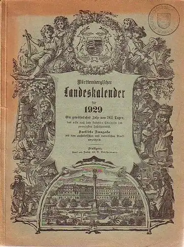 Württemberg, Kalender für das Königreich: Württembergischer Landeskalender für 1929. 