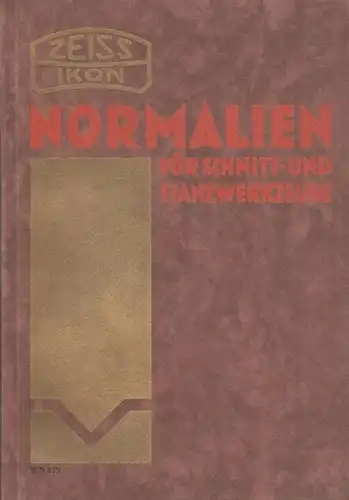 Zeiss Ikon Normalien für Schnitt- und Stanzwerkzeuge 1931