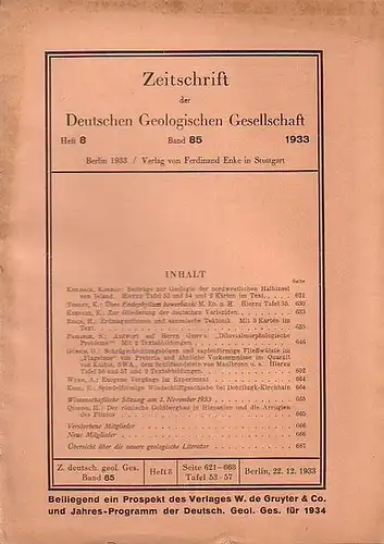 Zeitschrift der Deutschen Geologischen Gesellschaft.   Konrad Keilhack, K. Torley, E. Krenkel, H. Reich, S. Passarge, G. Gürich, A. Wurm, E. Kohl, H. Quiring:.. 