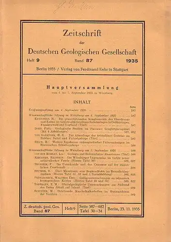 Zeitschrift der Deutschen Geologischen Gesellschaft. - R. Eigenfeld, Paul Dorn, H. R. von Gaertner, H. Reich, Leo von zur Mühlen, Heinrich Kirchner, F. Trusheim, O...