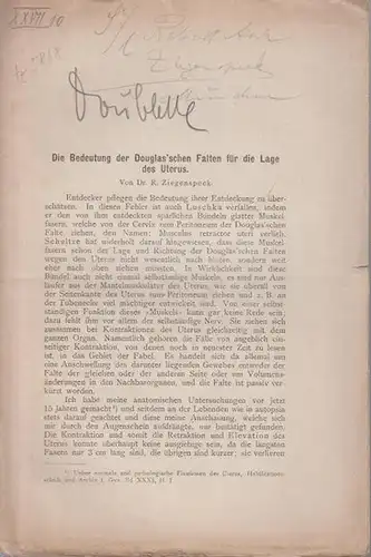 Ziegenspeck, R: Die Bedeutung der Douglas´schen Falten für die Lage des Ueterus. 