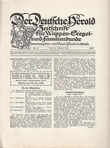Deutsche Herold, Der.   Verein Herold (Hrsg).   G. Adolf Closs.   Dr. Schäfer.   Friedrich Wilhelm von Steuben..