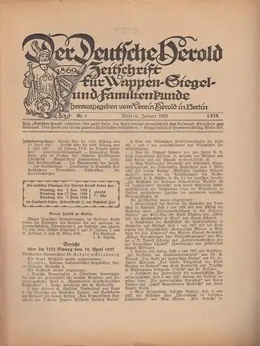 Deutsche Herold, Der. - Verein Herold (Hrsg). -  G. Adolf Closs. - R. Hennig. - Ist Ludwig XVII. - Max Käßbacher. - Dr. Nieberg...