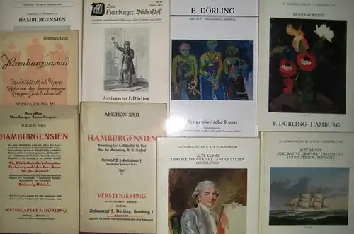 Antiquariat Dörling F. Hamburg: Wertvolle Bücher, Manuskripte und Autographen, alte und moderne Kunst, dekorative Graphik, Schiffsmodelle, Kapitänsbilder, Nautica, Landkarten. Konvolut von  58  Auktions.. 