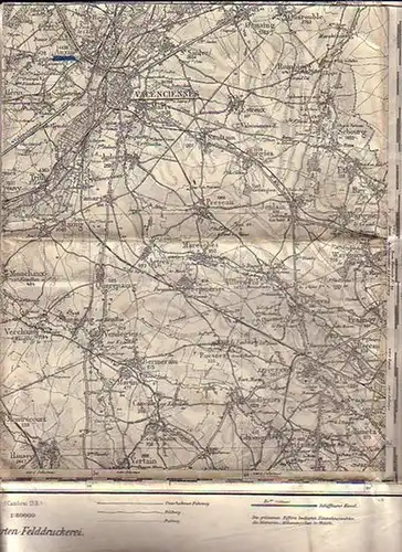 Frankreich: Douai 8 B. D. / K.v. Belgien 1:60 000, Blatt. 37, 38, 44, 45. 