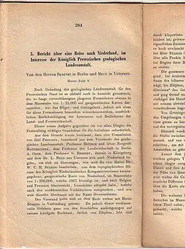 Behrendt und Meyn: 5. Bericht über eine Reise nach Niederland, im Interesse der Königlich Preussischen geologischen Landesanstalt. Besonderer Abdruck aus der Zeitschrift der Deutschen geologischen Gesellschaft, Jahrgang 1874. 