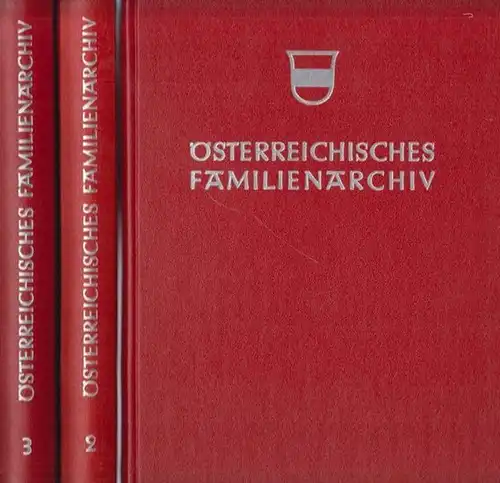 Geßner, Gerhard (Hrsg.): Österreichisches Familienarchiv - Ein genealogisches Sammelwerk herausgegeben von Gerhard Geßner, Schriftleitung Dr. Hanns Jäger-Sunstenau. 3 Bände [so komplett]. 