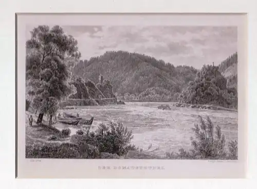 Originalstahlstich. Donaustrudel. Alt, J.-pinx. / Axmann, J.-Sculpt. direx: Originalstahlstich: "Der Donaustrudel". 