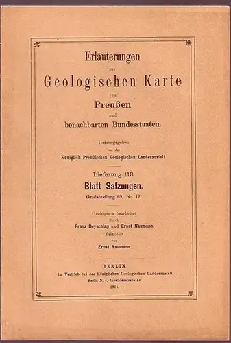 Salzungen.   Naumann, Ernst: Erläuterungen zur Geologischen Karte von Preußen und benachbarten Bundesstaaten. Blatt Salzungen. Lieferung 113. Gradabteilung 69, No 12. Geologisch bearbeitet durch.. 