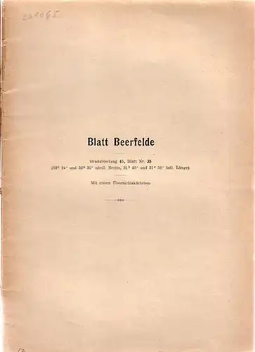 Beerfelde: Erläuterungen zur Geologischen Karte von Preußen und benachbarten Bundesstaaten. Blatt Beerfeld. Lieferung 26. Gradabteilung 45, No 35. 