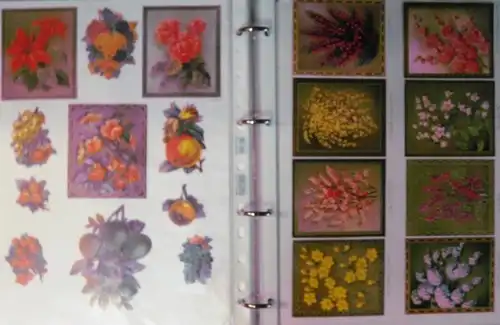 Glanzbilder Album. - Oblaten. - Lackbilder: Oblaten-, Lackbilder-, Glanzbilder- Album: Obst- und Blumenmotive. 