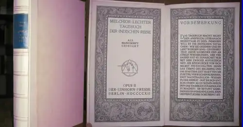 Lechter, Melchior (1865-1937): Melchior Lechter -  Tagebuch der indischen Reise. 