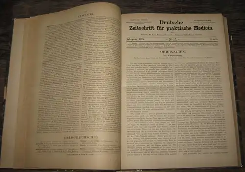 Deutsche Zeitschrift für Praktische Medizin. - / Kunze, C.F. (Hrsg.): Deutsche Zeitschrift für Praktische Medicin. Jahrgang 1875. Hefte 1-52. 