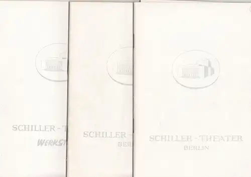 Saunders, James ; Ostrowskij, A. N. ; Weiss, Peter. - Programm-Hefte Schillertheater und Werkstatt Berlin. Berlin- Boleslaw Barlog- Intendanz- (Hrsg.): Heft 139 "Ein Eremit wird entdeckt" , Heft 145 "Der Wald" , Heft 148 "Die Verfolgung und Ermordung Jean