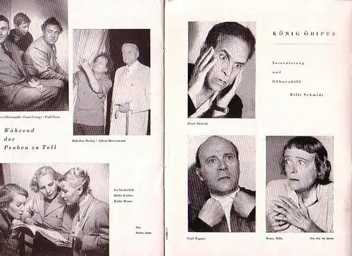 Heft 1 "Wilhelm Tell", Heft 3 "Der Gesang im Feuerofen", Heft 11 "Der Teufel und der liebe Gott". Programmhefte Schillertheater Berlin Spielzeit  1951 / 1952. Konvolut mit 3 Heften