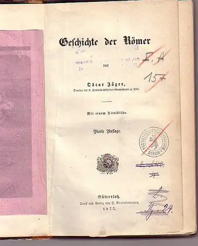 Jäger, Oscar: Geschichte der Römer. Mit Vorwort. 