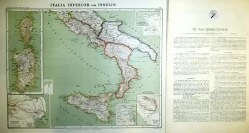 Italien mit den unteren Inseln. - Kiepert, Heinrich / Kiepert, Richard (del.) /Sulzer, J. und R. (Lith.) / Reimer, D. (Vohsen, E.) (impr.): Italia Inferior...