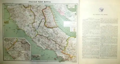 Italien.   Kiepert, Heinrich / Kiepert, Richard (del.) /Sulzer, J. und R. (Lith.) / Reimer, D. (Vohsen, E.) (impr.): Italiae pars media. Maßstab 1:.. 