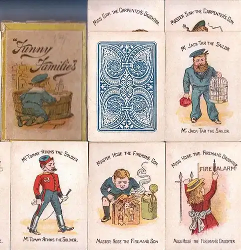 Funny Family. - Quartett. - Spielkarten: Englisches Quartettspiel "Funny Families" mit 24 farbigen Spielkarten. 