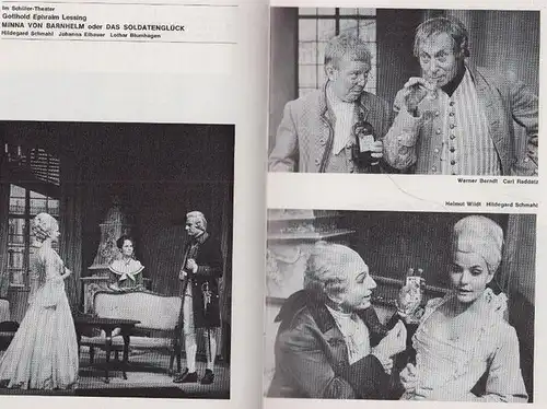 Die nächtliche Huldigung , "König Heinrich der Vierte" , "Minna von Barnhelm" , "Der Kandidat" , "Der Revisor". Programmhefte der Spielzeiten  1970-1972. Konvolut mit 5 Heften