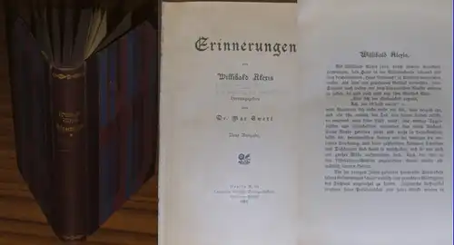 Alexis, Willibald (1798-1871): Erinnerungen (Im Nonnenkloster zu Breslau / Die Kosaken / Mein Marsch nach Frankreich / Litterarische Erinnerungen:  Walladmoor, Dreimal in Weimar, Meine Zeitgenossen / Theater-Erinnerungen: Das Berliner Hoftheater, Das Berl