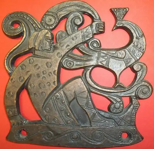 ohne Namen-Kupferstück: Russische [Märchen]-darstellung eines Mannes [Iwan], der einem Pfau eine Feder ausreist. 