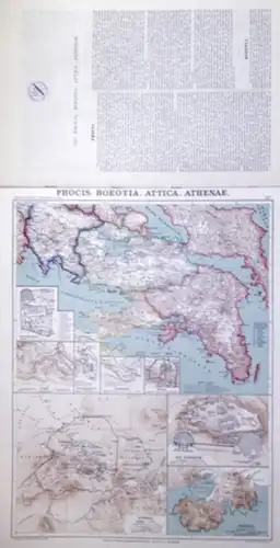 Phokis. Böotien. Attika. Athen.   Kiepert, Heinrich / Kiepert, Richard (del.) / Serbeck, R. und Klimesch, F. (inc): Phocis. Boeotia. Attica. Athenae. Maßstab 1:400.. 