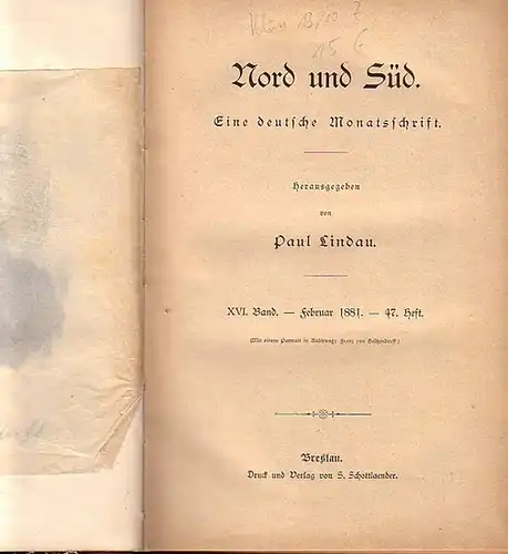 Nord und Süd.   Lindau, Paul (Herausgeber): Nord und Süd. Eine deutsche Monatsschrift. Band XVI, Februar 1881, Heft 47: R. Rangabé   Die.. 