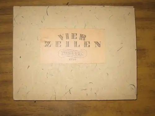 Vier Zeilen - Herrenspende des Verein Berliner Presse (Presse-Ball 1928). Hier komplett mit allen 3 Bestandteilen!