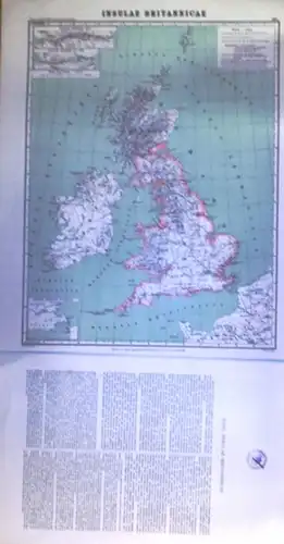 Britannien und Irland.   Kiepert, Heinrich / Kiepert, Richard (del.)/ Sulzer, J. & R. (Lith.) und Kraatz, L. (impr.): Insulae Britannica. Originalkarte im Maßstab.. 