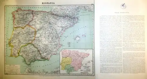 Spanien. - Kiepert, Heinrich / Kiepert, Richard (del.)/ Sulzer, J. & R. (Lith.) und Kraatz, L. (impr.): Hispania. Originalkarte im Maßstab 1: 2 500 000. Blatt XXVII aus dem Werk "Formae orbis antiqui" von Heinrich Kiepert. Mit Text von Richard Kiepert. 